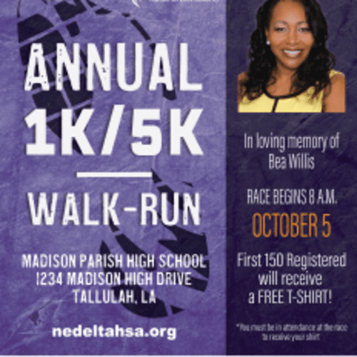 Nedhsa/city Of Tallulah 5k Run In Memory Of Bea Willis