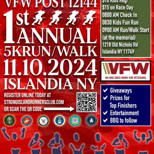 Veterans Day 5k Run / Walk Presented By Vfw Post 12144 Islandia, N.y.