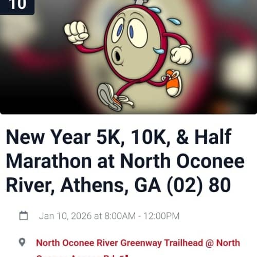 New Year 5k, 10k, & Half Marathon At North Oconee River, Athens, Ga (02) 80
